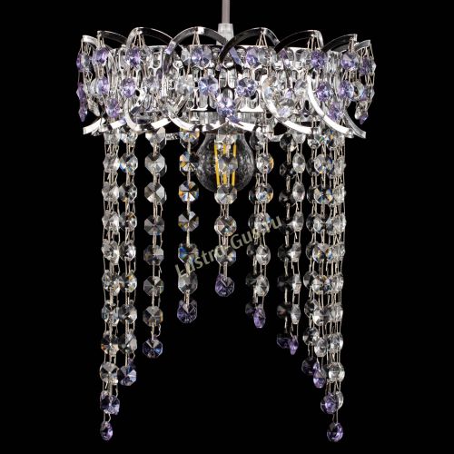 Барная люстра Астра №1 оптикон Фиолетовая в Симферополе Гусь Хрустальный
