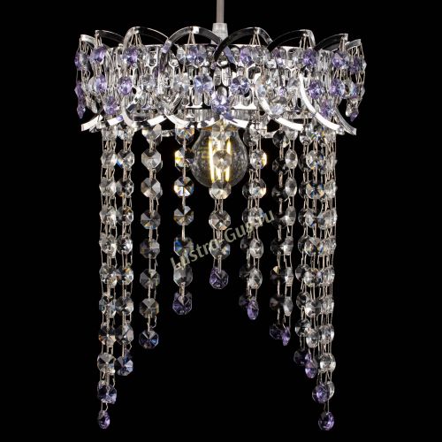 Барная люстра Астра №1 оптикон Фиолетовая в Симферополе Гусь Хрустальный