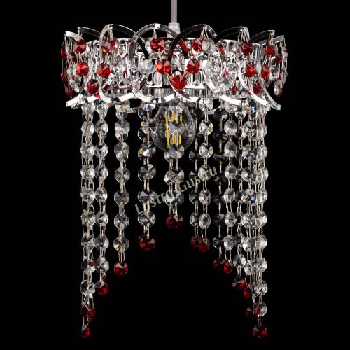 Барная люстра Астра №1 оптикон Красная в Симферополе Гусь Хрустальный