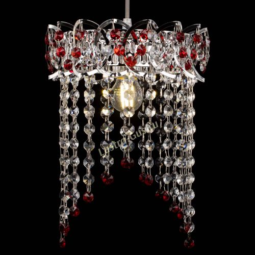 Барная люстра Астра №1 оптикон Красная в Симферополе Гусь Хрустальный