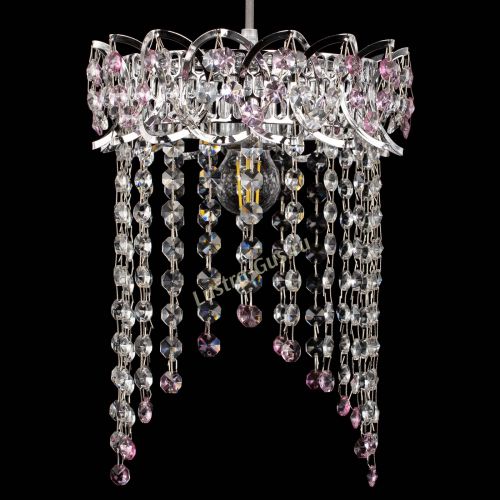 Барная люстра Астра №1 оптикон Розовая в Симферополе Гусь Хрустальный