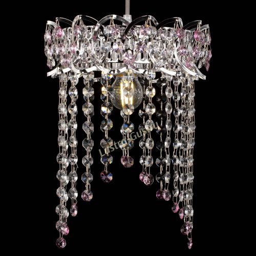 Барная люстра Астра №1 оптикон Розовая в Симферополе Гусь Хрустальный