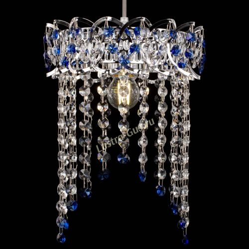 Барная люстра Астра №1 оптикон Синяя в Симферополе Гусь Хрустальный