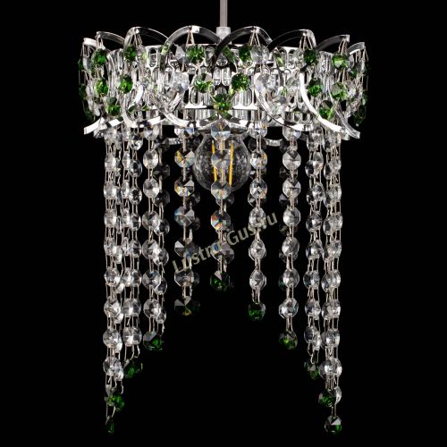 Барная люстра Астра №1 оптикон Зеленая в Симферополе Гусь Хрустальный