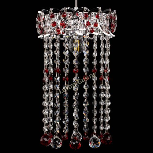 Барная люстра Астра №1 шар 30 длинная Красная в Симферополе Гусь Хрустальный