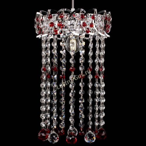 Барная люстра Астра №1 шар 30 длинная Красная в Симферополе Гусь Хрустальный