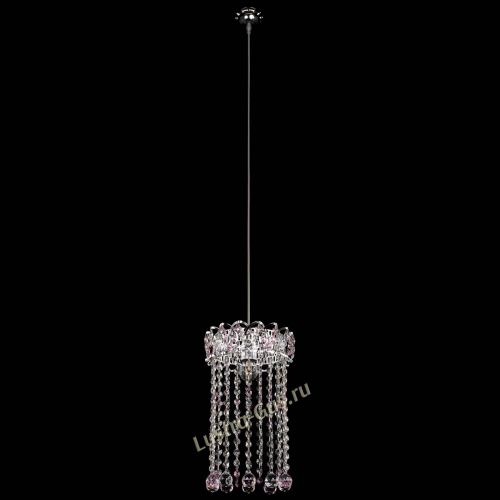 Барная люстра Астра №1 шар 30 длинная Розовая в Симферополе Гусь Хрустальный