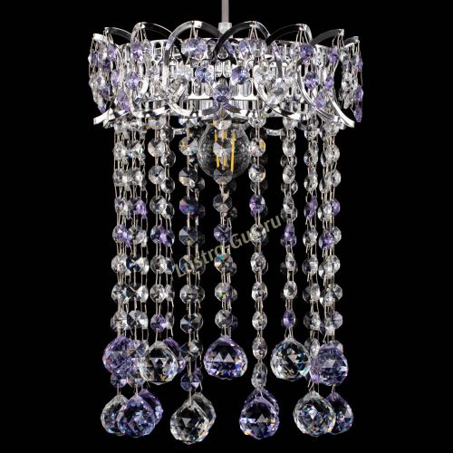 Барная люстра Астра №1 шар 30 фиолетовая в Симферополе Гусь Хрустальный