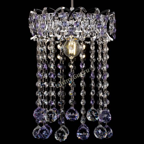 Барная люстра Астра №1 шар 30 фиолетовая в Симферополе Гусь Хрустальный