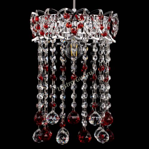 Барная люстра Астра №1 шар 30 красная в Симферополе Гусь Хрустальный