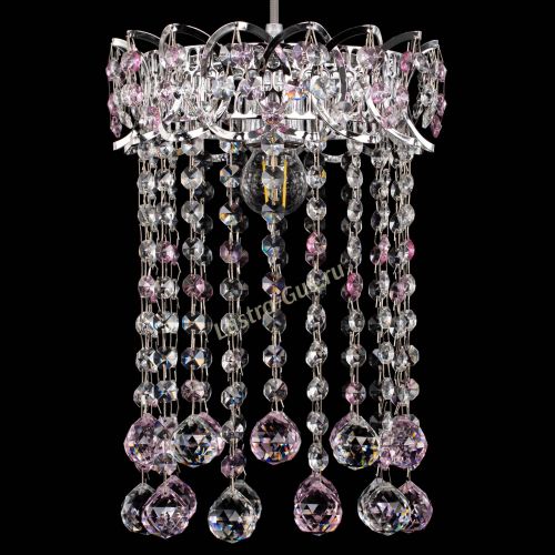 Барная люстра Астра №1 шар 30 розовая в Симферополе Гусь Хрустальный