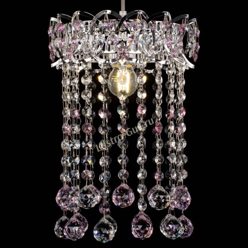 Барная люстра Астра №1 шар 30 розовая в Симферополе Гусь Хрустальный