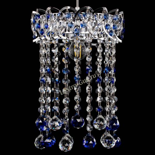Барная люстра Астра №1 шар 30 синяя в Симферополе Гусь Хрустальный