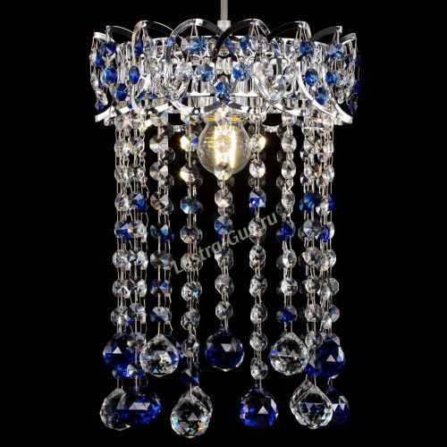 Барная люстра Астра №1 шар 30 синяя в Симферополе Гусь Хрустальный
