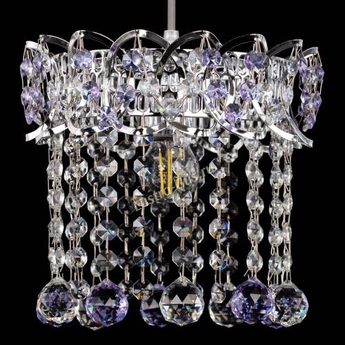 Барная люстра Астра №1 шар фиолетовая в Симферополе Гусь Хрустальный