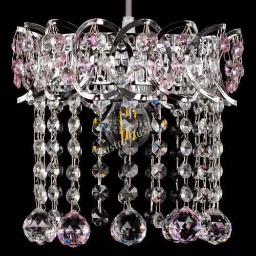 Барная люстра Астра №1 шар розовый в Симферополе Гусь Хрустальный