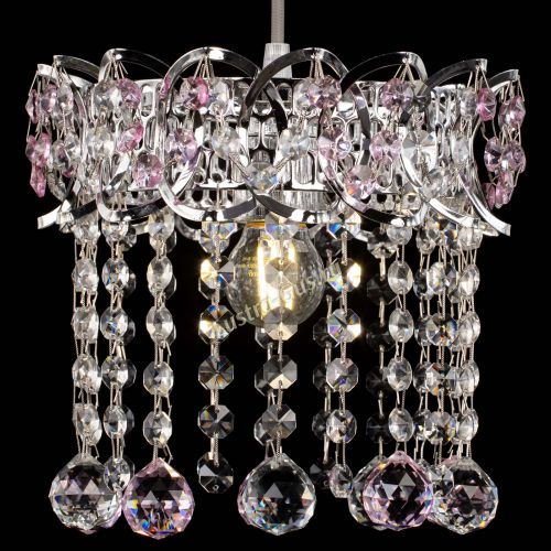 Барная люстра Астра №1 шар розовый в Симферополе Гусь Хрустальный