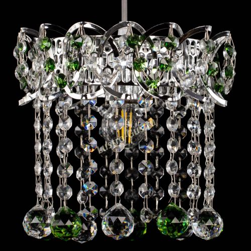 Барная люстра Астра №1 шар зеленая в Симферополе Гусь Хрустальный