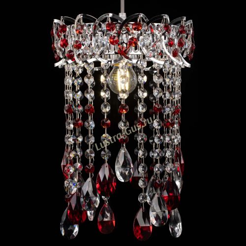 Барная люстра Астра №1 журавлик Красная в Симферополе Гусь Хрустальный