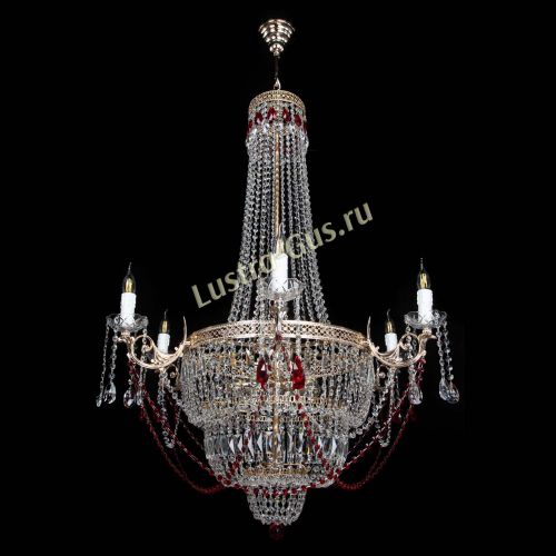 Люстра Елизавета Венеция красная в Симферополе Гусь Хрустальный