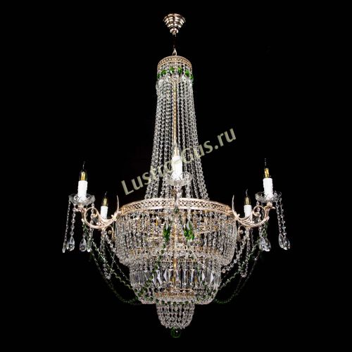 Люстра Елизавета Венеция зеленая в Симферополе Гусь Хрустальный