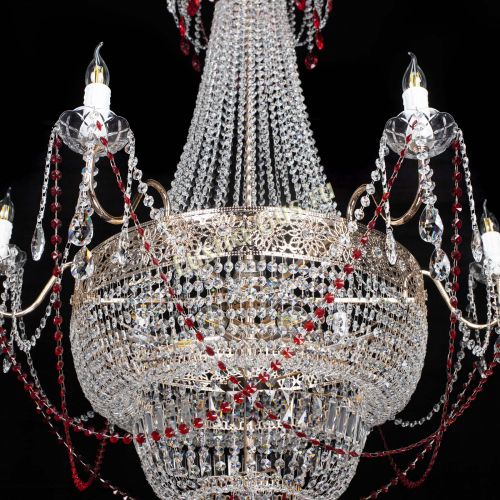 Люстра Елизавета Восток красная в Симферополе Гусь Хрустальный