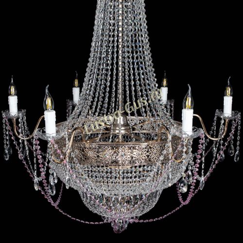 Люстра Елизавета Восток розовая в Симферополе Гусь Хрустальный