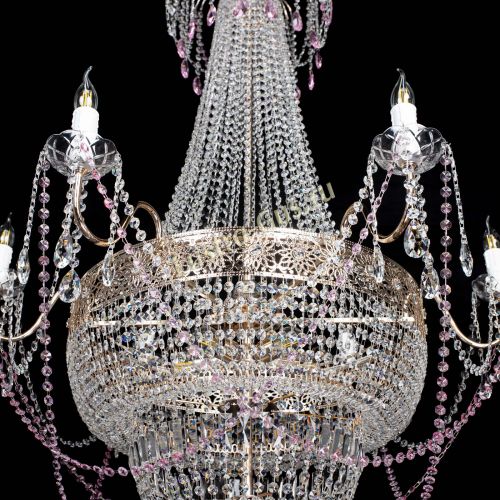 Люстра Елизавета Восток розовая в Симферополе Гусь Хрустальный