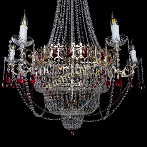 Люстра Елизавета красная в Симферополе Гусь Хрустальный