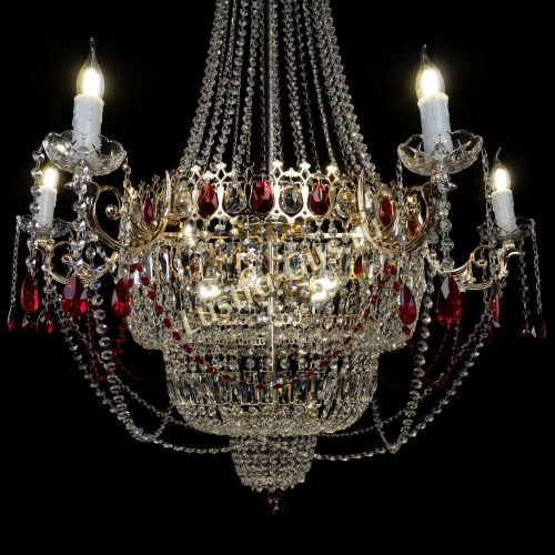 Люстра Елизавета красная в Симферополе Гусь Хрустальный
