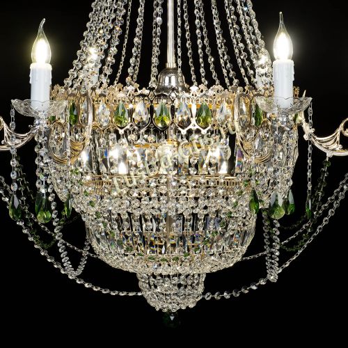 Люстра Елизавета зеленая в Симферополе Гусь Хрустальный