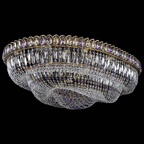 Люстра Кольцо Овал №17 под бронзу фиолетовая в Симферополе Гусь Хрустальный