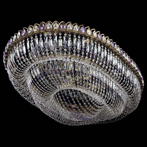 Люстра Кольцо Овал №17 под бронзу фиолетовая в Симферополе Гусь Хрустальный