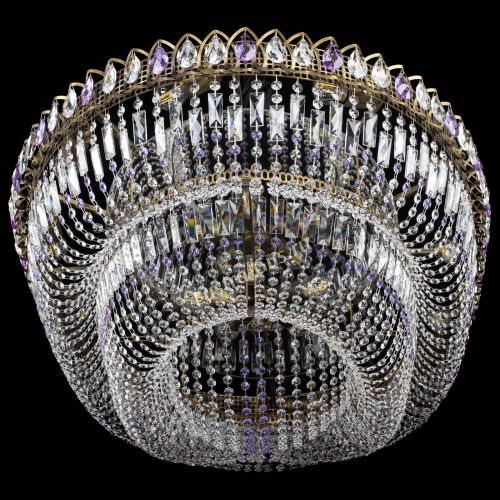 Люстра Кольцо Овал №17 под бронзу фиолетовая в Симферополе Гусь Хрустальный