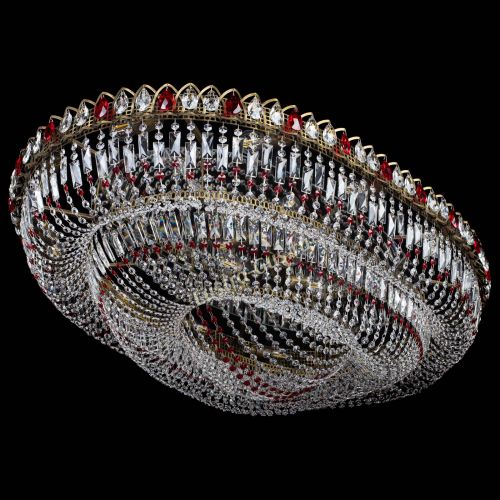 Люстра Кольцо Овал №17 под бронзу красная в Симферополе Гусь Хрустальный