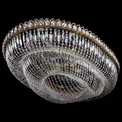 Люстра Кольцо Овал №17 под бронзу розовая в Симферополе Гусь Хрустальный