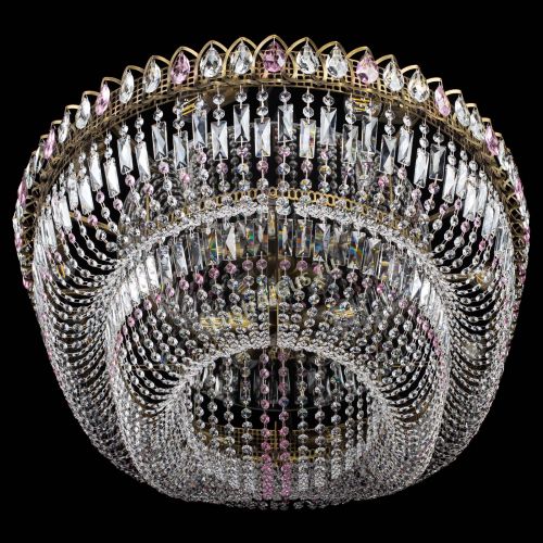 Люстра Кольцо Овал №17 под бронзу розовая в Симферополе Гусь Хрустальный