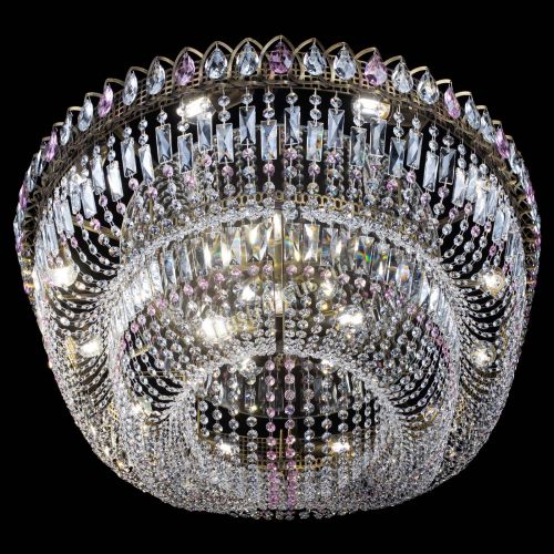 Люстра Кольцо Овал №17 под бронзу розовая в Симферополе Гусь Хрустальный