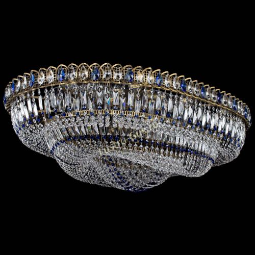 Люстра Кольцо Овал №17 под бронзу синяя в Симферополе Гусь Хрустальный