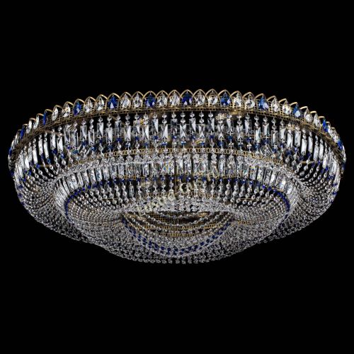 Люстра Кольцо Овал №17 под бронзу синяя в Симферополе Гусь Хрустальный