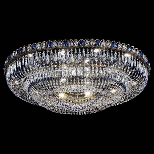 Люстра Кольцо Овал №17 под бронзу синяя в Симферополе Гусь Хрустальный