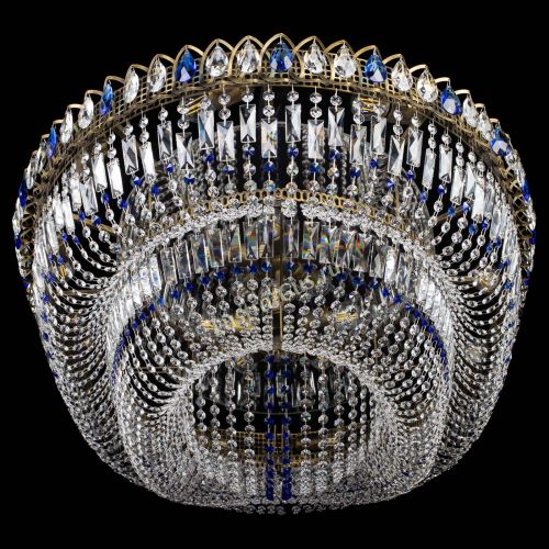 Люстра Кольцо Овал №17 под бронзу синяя в Симферополе Гусь Хрустальный