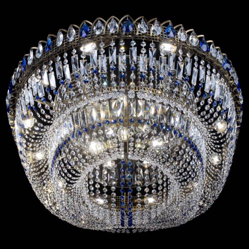 Люстра Кольцо Овал №17 под бронзу синяя в Симферополе Гусь Хрустальный