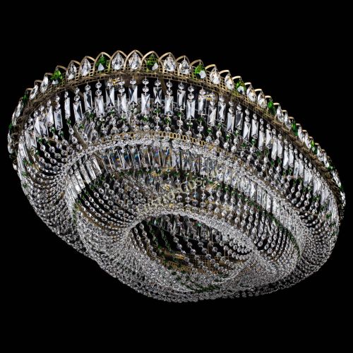 Люстра Кольцо Овал №17 под бронзу зеленая в Симферополе Гусь Хрустальный