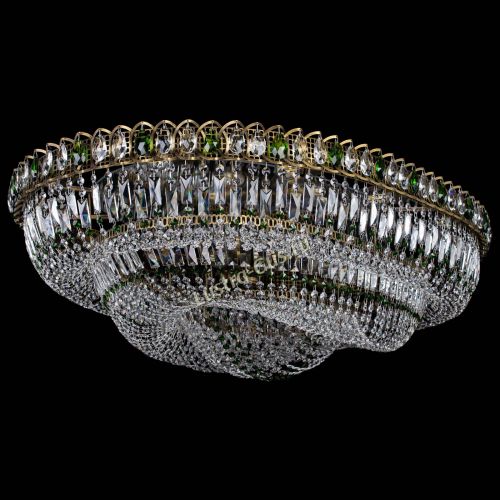 Люстра Кольцо Овал №17 под бронзу зеленая в Симферополе Гусь Хрустальный