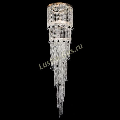 Люстра Милан каскад шар черный в Симферополе Гусь Хрустальный