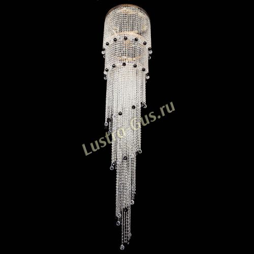 Люстра Милан каскад шар черный в Симферополе Гусь Хрустальный