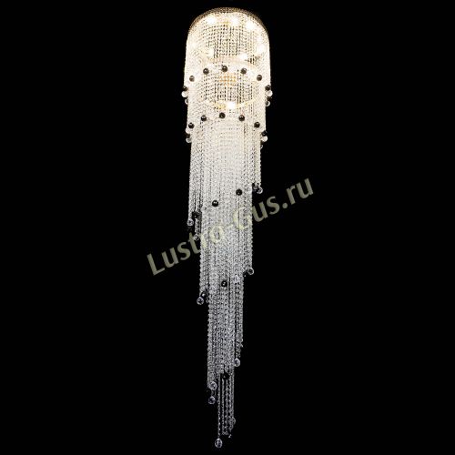 Люстра Милан каскад шар черный в Симферополе Гусь Хрустальный