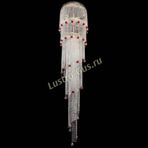 Люстра Милан каскад шар красный в Симферополе Гусь Хрустальный