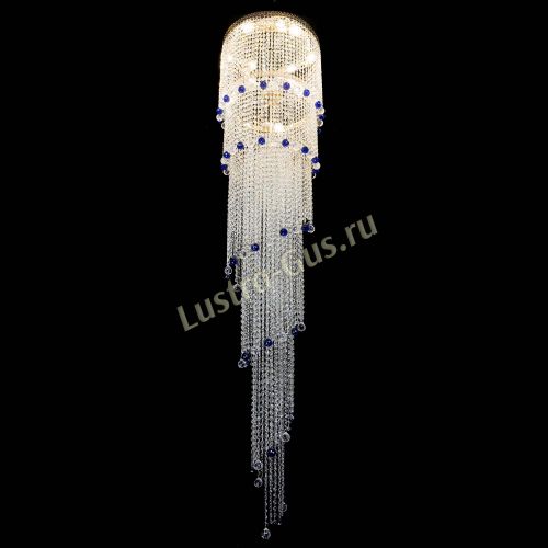 Люстра Милан каскад шар синий в Симферополе Гусь Хрустальный